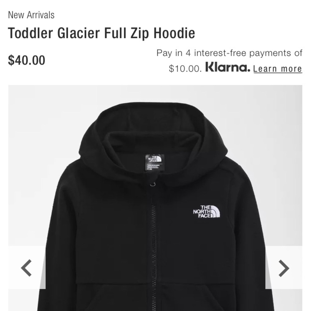 NorthFace toddler full zip hoodie.